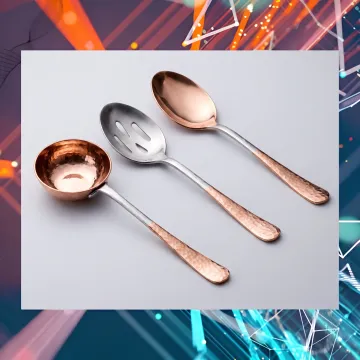 Copper-plated stainless steel serving pieces