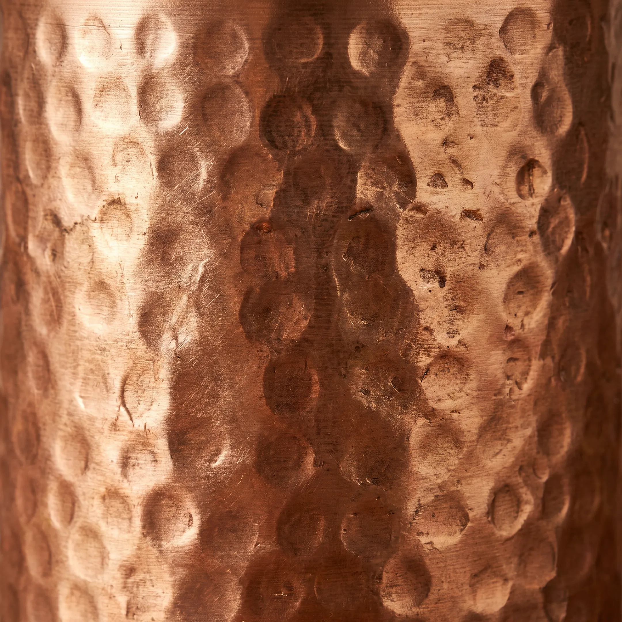 Hammered copper sheet with artisan texture