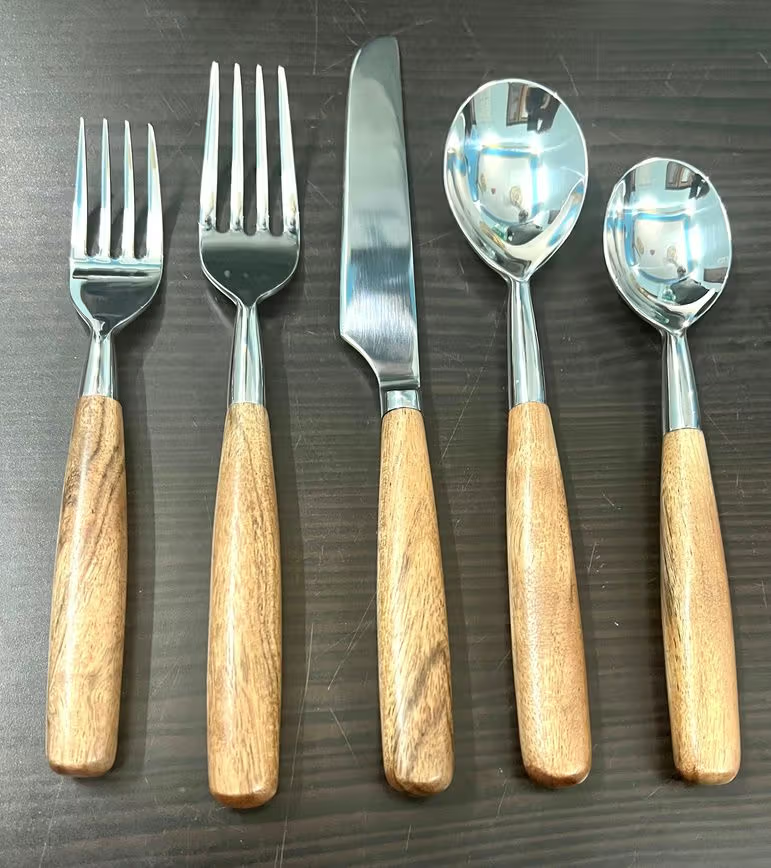Natural Bamboo Handle Flatware Sets