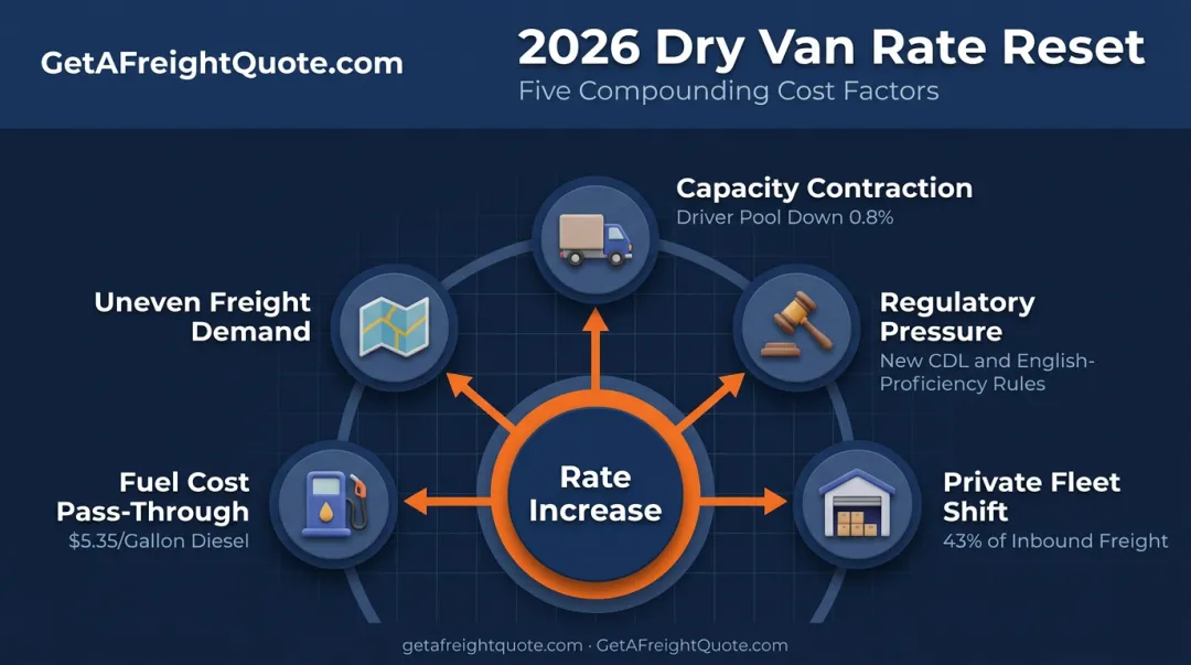 Five compounding factors driving dry van freight rate increases in 2026