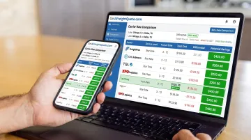 GetAFreightQuote platform dashboard comparing carrier rates and showing cost savings opportunities