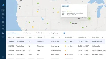 LTL freight tracking dashboard showing real-time shipment visibility and delivery status