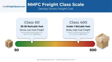 NMFC freight class density scale determining LTL shipping rates