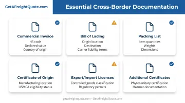 Essential cross-border freight documentation checklist with required fields and compliance notes
