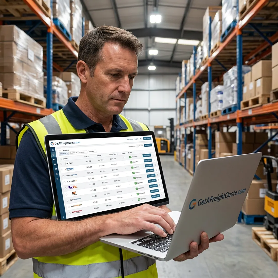 Freight manager comparing LTL shipping rates