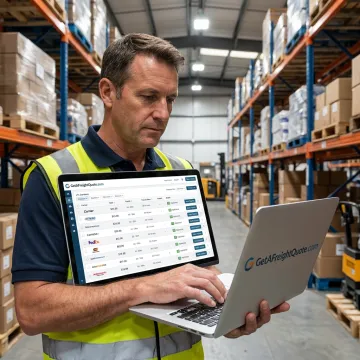 Freight manager comparing LTL shipping rates