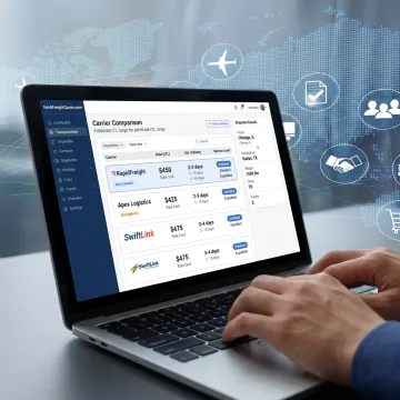 Freight rate comparison dashboard