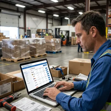 Freight manager booking an LTL pallet shipment