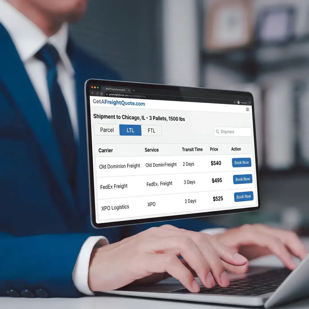 Shipping dashboard showing carrier rate comparisons