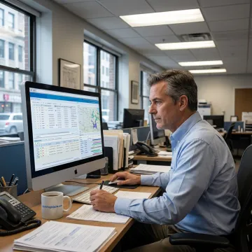 Freight professional reviewing LTL carrier options