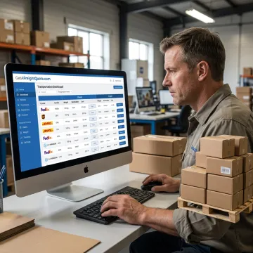 Carrier rates compared on a shipping dashboard