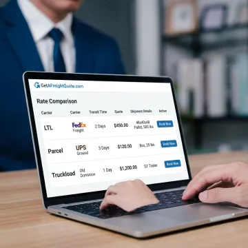 Freight rate comparison dashboard
