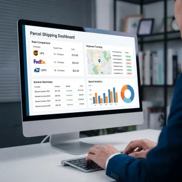 Shipping analytics dashboard for parcel management