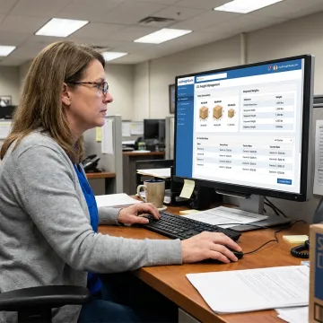 Shipper reviewing freight dimensions and LTL rates