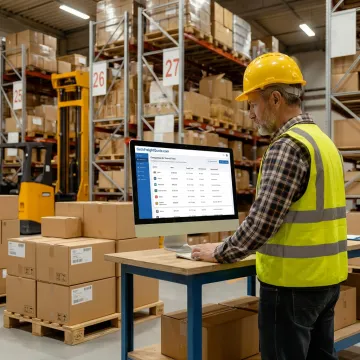 Freight manager comparing LTL pallet shipping rates