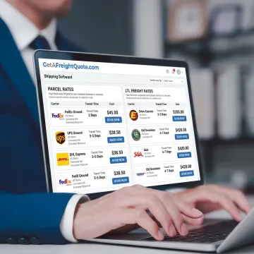 Shipping software comparing carrier rates