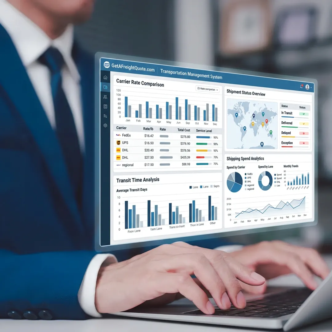 Freight dashboard showing carrier rate comparisons