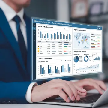 Freight dashboard showing carrier rate comparisons
