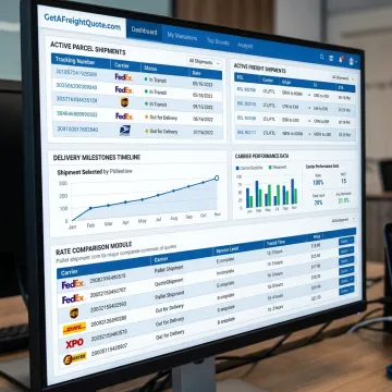 Shipment visibility dashboard with carrier tracking details