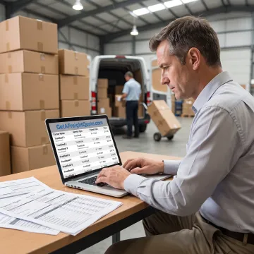 Logistics manager comparing truckload freight options