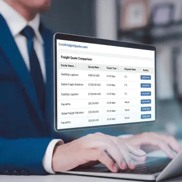 Freight rate comparison dashboard