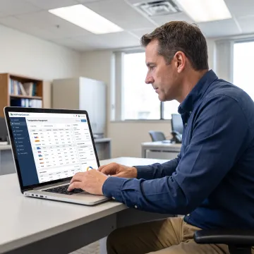 Shipping manager comparing carrier rates online