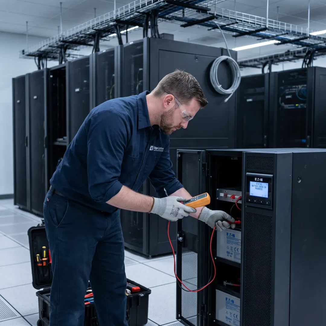 UPS maintenance inspection in a data center