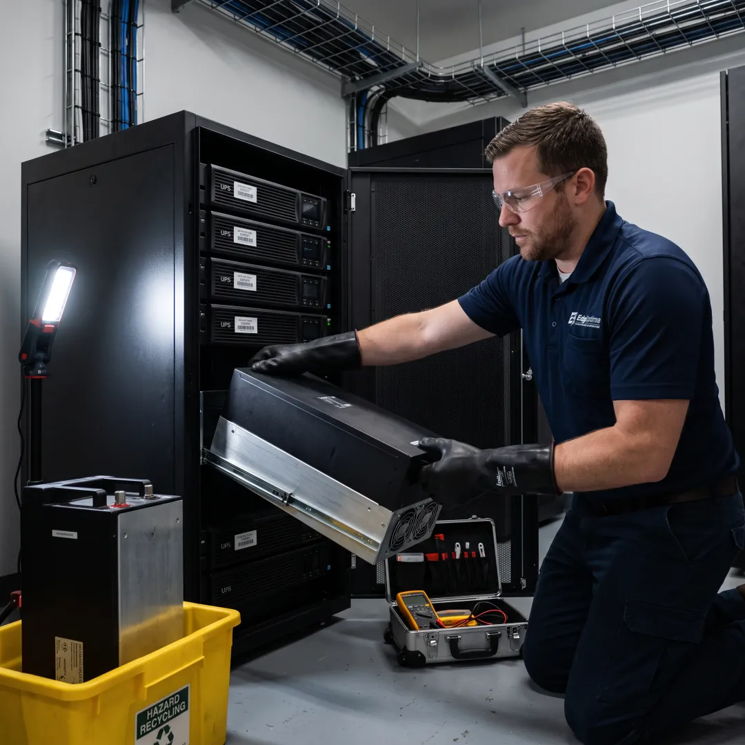 UPS battery replacement in an IT equipment room