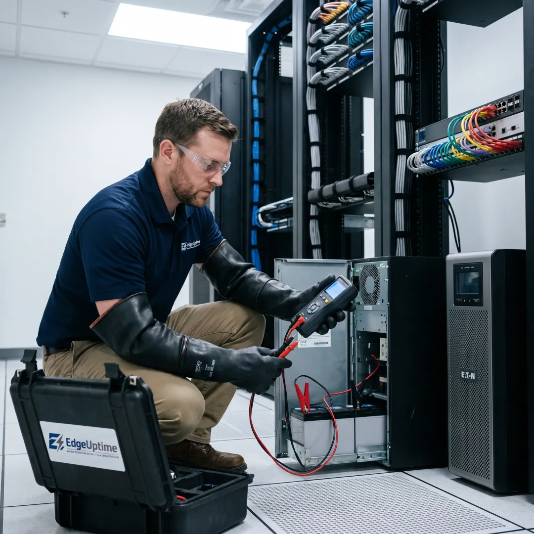 UPS battery inspection supporting server uptime