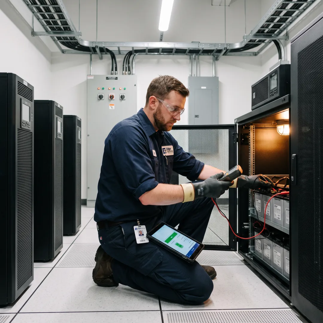UPS battery inspection in progress
