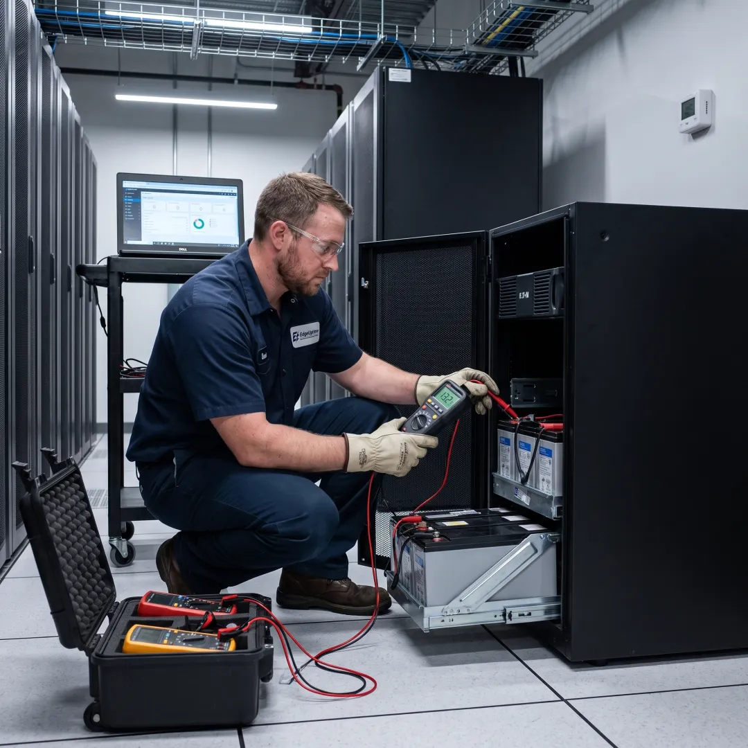 UPS battery maintenance in an IT equipment room