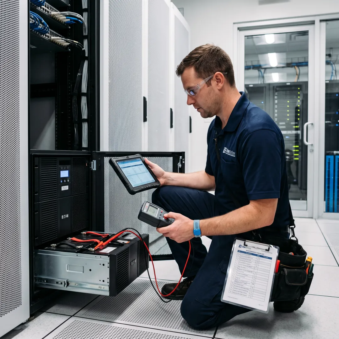 UPS battery health testing during preventive maintenance