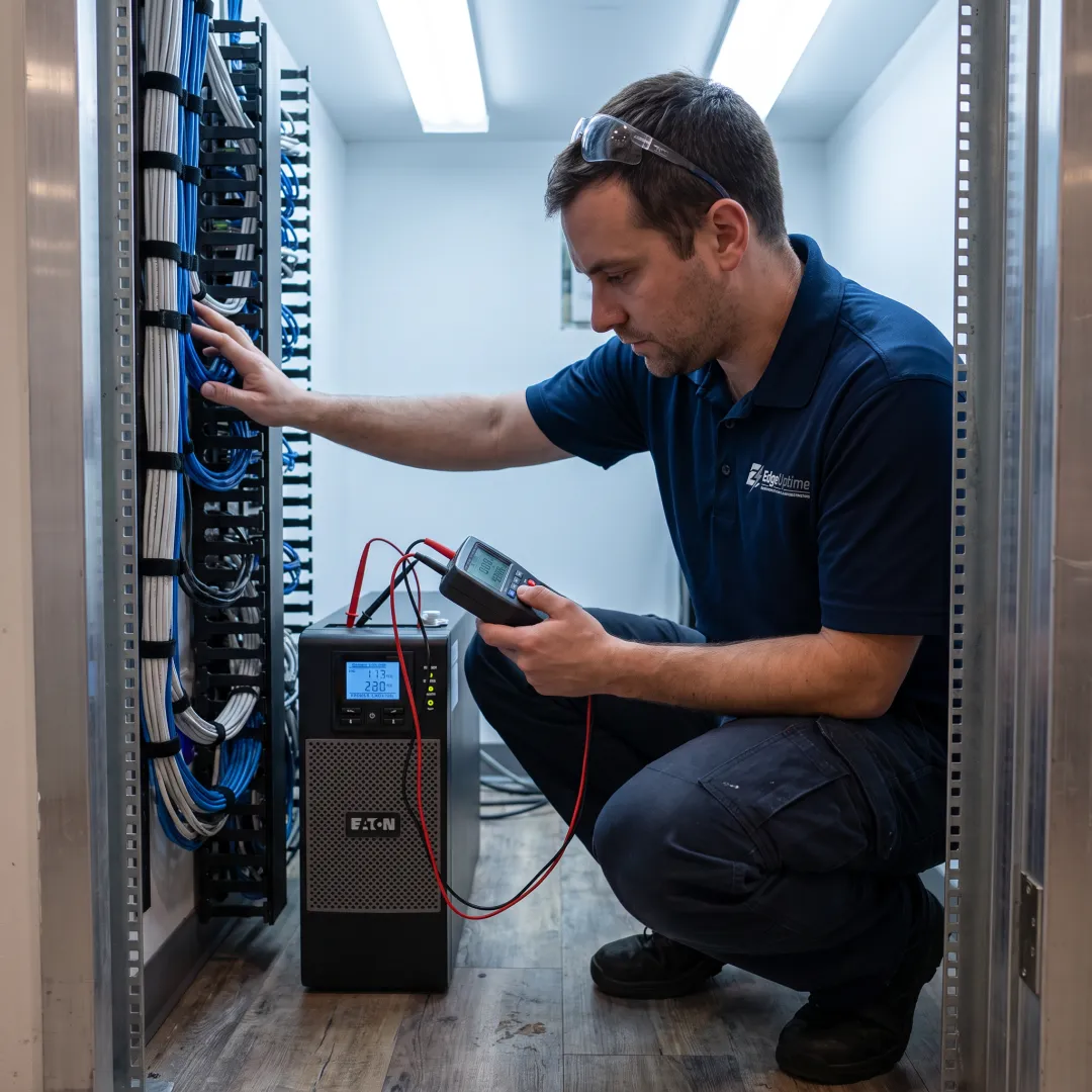 Retail UPS maintenance and battery inspection