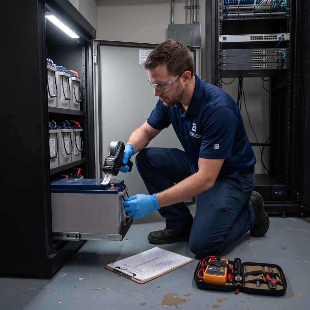 UPS battery maintenance in progress