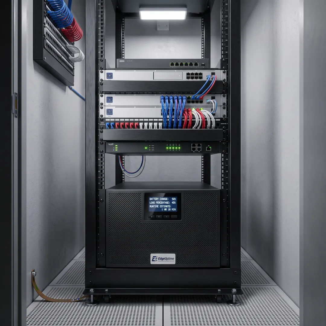 UPS protecting VoIP phone and network equipment