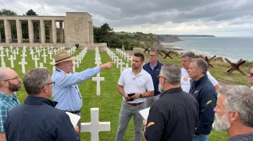 Leaders training on historic battlefield during immersive leadership development program