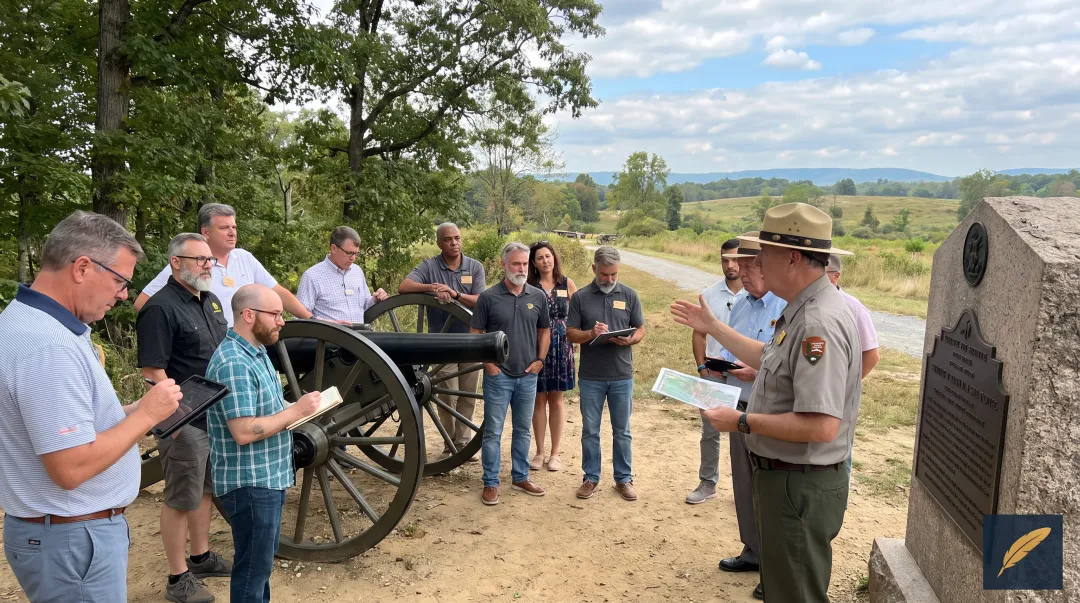 Executive leadership team training exercise at historic Gettysburg battlefield site