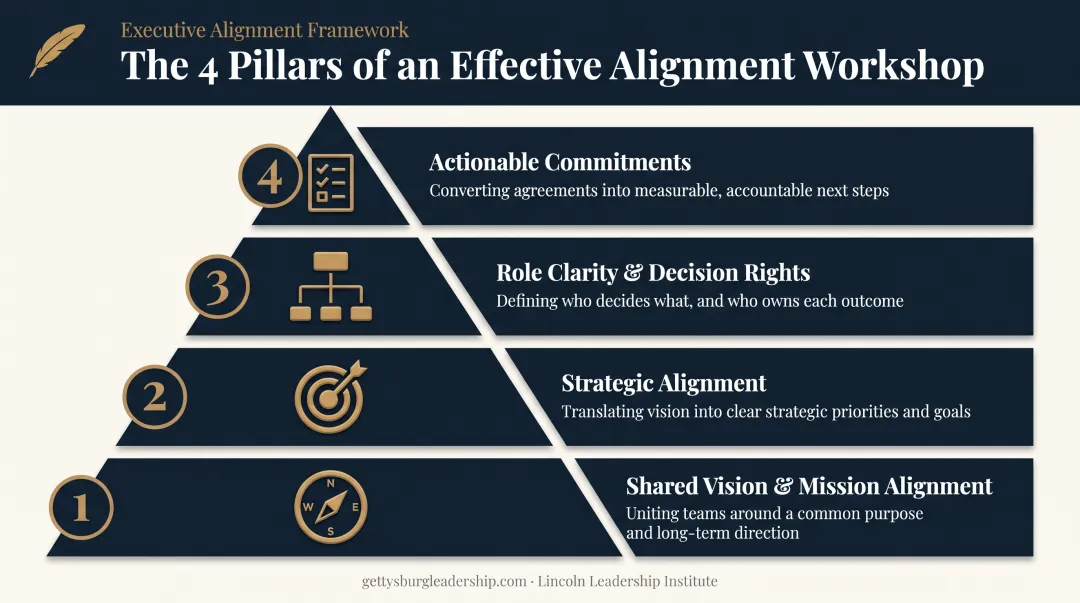 Four core components of effective leadership alignment workshop