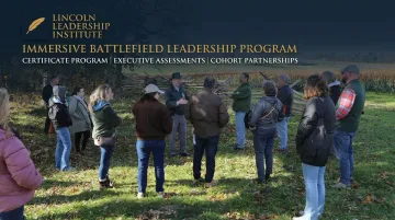 Lincoln Leadership Institute battlefield training session with executive participants