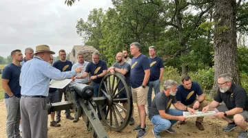 Lincoln Leadership Institute faculty leading immersive battlefield leadership training
