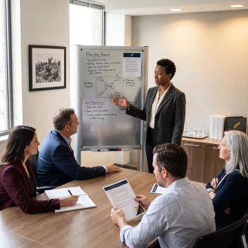 Supervisor facilitating a team leadership discussion