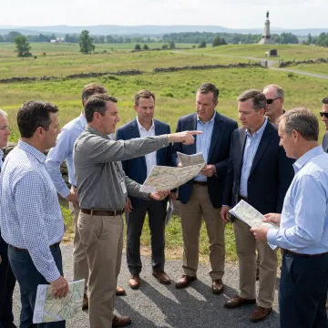 Executive leadership group learning at a historic battlefield