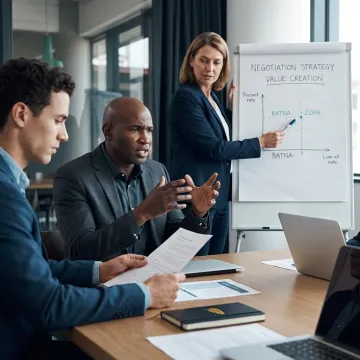 Executive leadership team in a negotiation training session