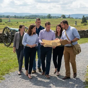 Executive team learning on the Gettysburg battlefield
