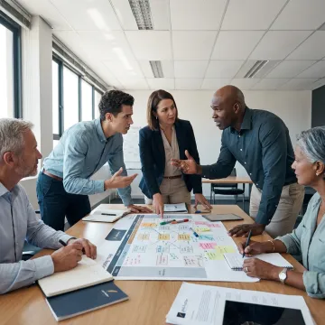 Facilitator leading corporate negotiation training
