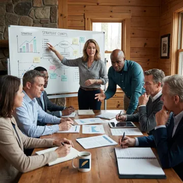 Corporate leaders participating in executive negotiation training