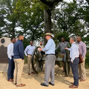 Leadership team participating in an immersive outdoor workshop