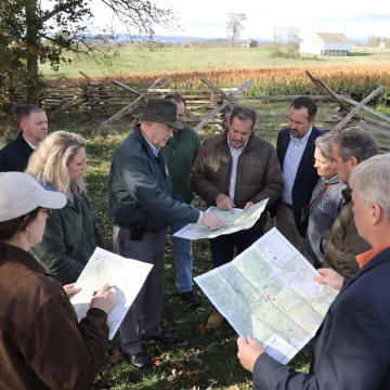 Leadership group learning on the Gettysburg battlefield
