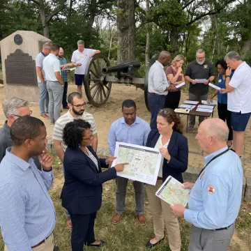 Leaders participating in an immersive outdoor training session