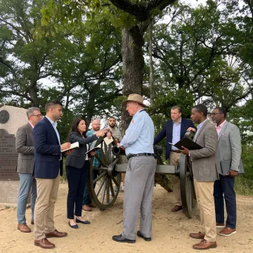 Leadership team participating in an immersive outdoor workshop